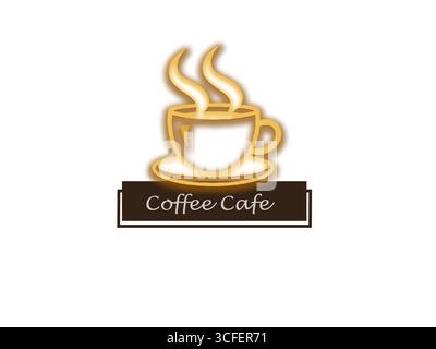 Logo du café. Café premium ou symbole de marque de café icône et vecteur. Illustration de Vecteur