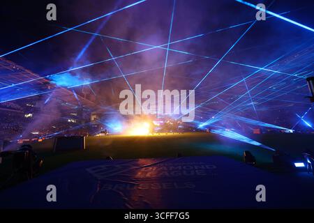 Bruxelles, Belgique. 22 août 2025. La cérémonie de clôture de la 49ème édition de l’événement d’athlétisme Memorial Van Damme Diamond League à Bruxelles, vendredi 22 août 2025. BELGA PHOTO DAVID PINTENS crédit : Belga News Agency/Alamy Live News Banque D'Images