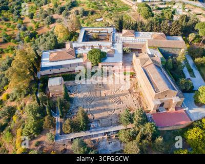 Musée archéologique régional Pietro Griffo d'Agrigente vue panoramique aérienne. Musée est situé près de la Vallée des temples dans la ville d'Agrigente, S. Banque D'Images