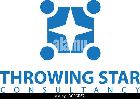 Quatre personnes formant le symbole d'étoile Illustration de Vecteur