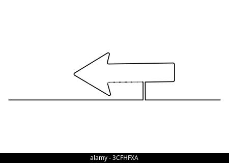 Icône de flèche dans un dessin continu d'une ligne avec un style minimaliste et illustration de contour simple Illustration de Vecteur