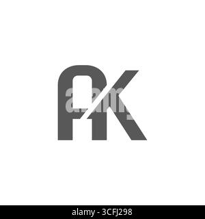 vecteur de logo géométrique de coupe de coupe de tranche simple ak Illustration de Vecteur