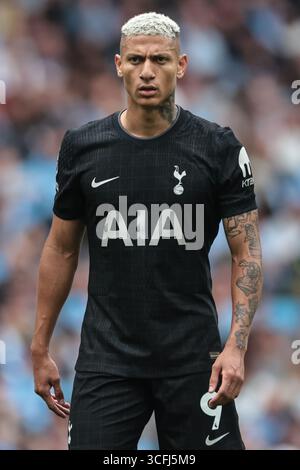 Manchester, Royaume-Uni. 23 août 2025. Richarlison de Tottenham Hotspur lors du match de premier League Manchester City vs Tottenham Hotspur à l'Etihad Stadium, Manchester, Royaume-Uni, 23 août 2025 (photo par Mark Cosgrove/News images) à Manchester, Royaume-Uni le 23/08/2025. (Photo de Mark Cosgrove/News images/SIPA USA) crédit : SIPA USA/Alamy Live News Banque D'Images