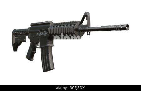 3d rendu de carabine de fusil d'assaut isolé M4 Banque D'Images
