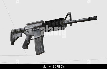 3d rendu de carabine de fusil d'assaut isolé M4 Banque D'Images