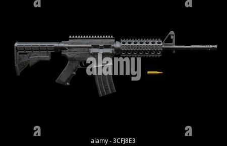 3d rendu de carabine de fusil d'assaut isolé M4 Banque D'Images