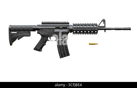 3d rendu de carabine de fusil d'assaut isolé M4 Banque D'Images