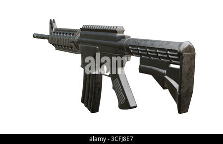 3d rendu de carabine de fusil d'assaut isolé M4 Banque D'Images