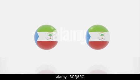 Rendu 3d du globe en Guinée équatoriale drapeau pour icône ou symbole Banque D'Images