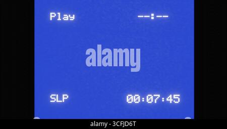 Écran de lecteur vidéo VHS pour effet vintage avec timecode en cours d'exécution, bruit et pépin de la tv crt Banque D'Images