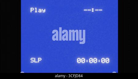 Écran de lecteur vidéo VHS pour effet vintage avec timecode en cours d'exécution, bruit et pépin de la tv crt Banque D'Images
