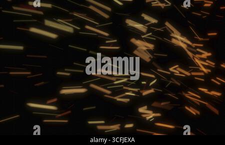 Isolé des particules d'étincelle de feu volantes sur fond noir Banque D'Images