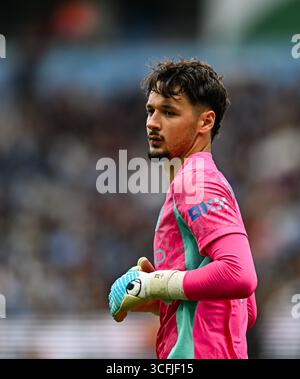 Stade Etihad, Manchester, Royaume-Uni. 23 août 2025. Premier League Football, Manchester City contre Tottenham Hotspur ; James Trafford de Manchester City crédit : action plus Sports/Alamy Live News Banque D'Images