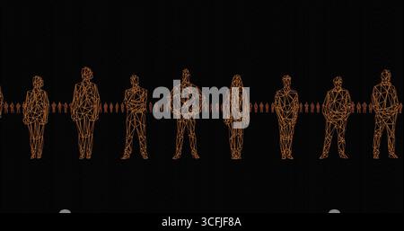 rendu 3d des figures humaines comme foule pour la société ou les questions sociales Banque D'Images