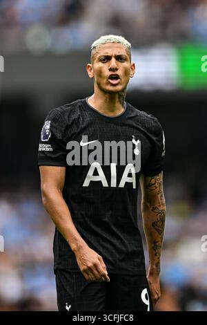 Stade Etihad, Manchester, Royaume-Uni. 23 août 2025. Premier League Football, Manchester City contre Tottenham Hotspur ; Richarlison of Tottenham Hotspur Credit : action plus Sports/Alamy Live News Banque D'Images
