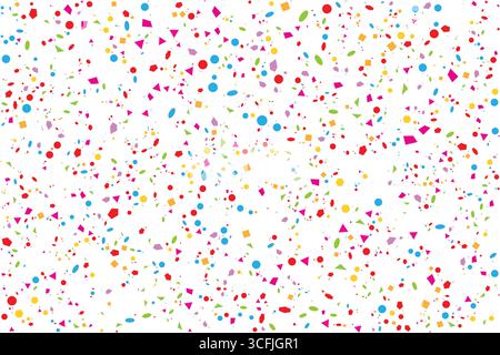Motif de confettis géométrique coloré sur fond blanc. Illustration de Vecteur