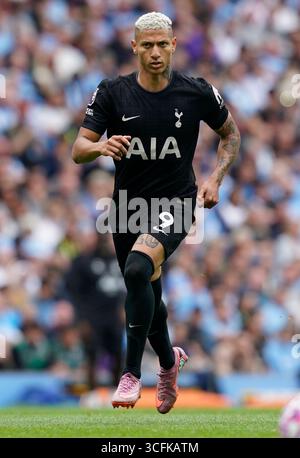 Manchester, Royaume-Uni. 23 août 2025. Richarlison de Tottenham lors du match de Manchester City vs Tottenham Hotspur premier League à l'Etihad Stadium, Manchester. Le crédit photo devrait se lire : Andrew Yates/Sportimage crédit : Sportimage Ltd/Alamy Live News Banque D'Images