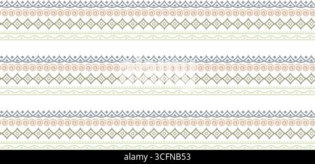 Éléments décoratifs élégants de bordure avec motifs géométriques complexes et éclat métallique subtil pour les projets de design Illustration de Vecteur