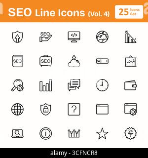 Icônes de ligne SEO (Vol. 4) Illustration de Vecteur