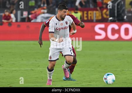 Roma, Latium. 23 août 2025. Riccardo Orsolini de Bologne lors de la série A match entre AS Roma contre Bologna FC au stade olimpico à Rome, Italie, le 23 août 2025. Crédit : massimo insabato/Alamy Live News Banque D'Images