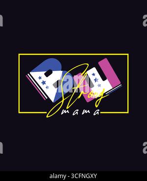 design de t-shirt be strong mama Illustration de Vecteur