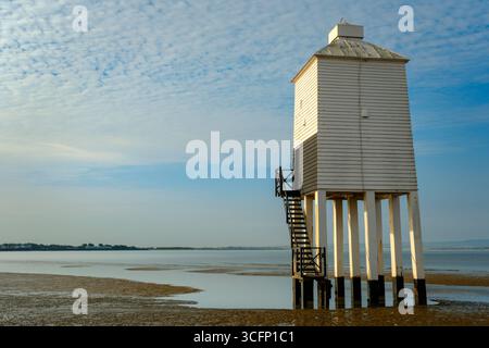 Burnham-on-Sea, Somerset - le phare bas est l'un des trois phares historiques de Burnham-on-Sea, Somerset, en Angleterre, et le seul des trois phares Banque D'Images
