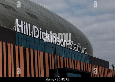 Une vue détaillée du Hill Dickinson Stadium avant le match de premier League Everton vs Brighton et Hove Albion au Hill Dickinson Stadium, Liverpool, Royaume-Uni, 24 août 2025 (photo de Mark Cosgrove/News images) Banque D'Images