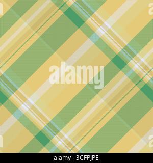 Tailleur motif textile plaid, fond de vecteur de vérification de page. Tissu de texture de chaîne tartan sans couture dans la palette de couleurs jaune et ambre. Illustration de Vecteur