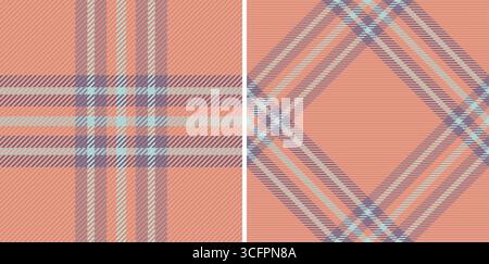 Deux élégants motifs écossais pastel. Parfait pour la conception textile, la mode, la décoration d'intérieur ou les arrière-plans de site Web. La palette de couleurs subtile évoque la chaleur et les Illustration de Vecteur