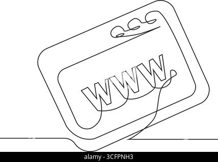 Dessin continu d'une ligne d'un site Web. Concept Web. Site Web. Illustration vectorielle Illustration de Vecteur