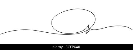 Dessin de ligne continue bulle de parole minimaliste noir abstrait illustration Illustration de Vecteur