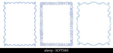 Ensemble de cadres rectangulaires festonnés et ondulés Banque D'Images