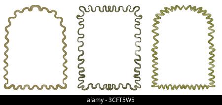 Ensemble de cadres rectangulaires festonnés et ondulés Banque D'Images