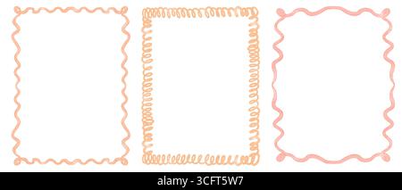 Ensemble de cadres rectangulaires festonnés et ondulés Banque D'Images