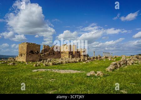Ruines romaines, Madaure, Souk Ahras, Algérie Banque D'Images