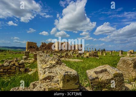 Ruines romaines, Madaure, Souk Ahras, Algérie Banque D'Images