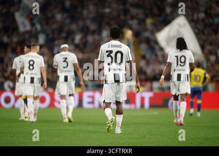 Turin, Turin. 24 août 2025. Jonathan David de la Juventus FC lors de la saison italienne Serie A 2025/26, match de football entre la Juventus FC et Parme Calcio 1913 le 24 août 2025 au stade Allianz de Turin, Italie. Crédit : Nderim Kaceli/Alamy Live News Banque D'Images
