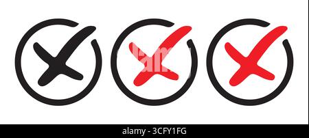 Icônes de coche modernes pour l'illustration vectorielle de listes de contrôle numériques Illustration de Vecteur