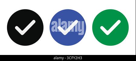 Jeu de coches de confirmation multicolores Illustration de Vecteur
