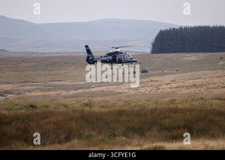 SAS Dauphin binôme travaillant sur SENTA effectuant des manœuvres à bas niveau Banque D'Images