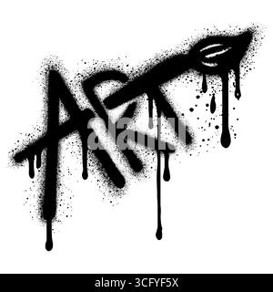 texte d'art dessiné dans un style graffiti avec un spray de peinture de couleur noire et dessin au pinceau Illustration de Vecteur