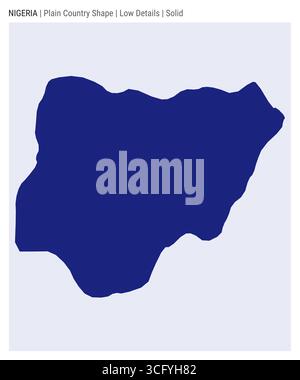 Carte du pays de la plaine du Nigeria. Peu de détails. Style Uni. Forme du Nigeria. Illustration vectorielle. Illustration de Vecteur