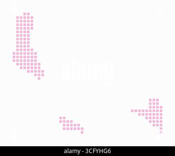 Carte en pointillés des Comores. Carte de style numérique du pays sur fond blanc. Forme Comores avec points carrés. Style de points colorés. Carrés de grande taille. Illustration de Vecteur