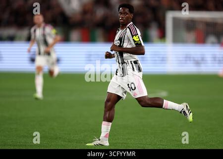 Turin, Italie. 24 août 2025. Jonathan David de Juventus FC regarde pendant le match de Serie A entre la Juventus FC et Parme Calcio au stade Allianz le 24 août 2025 à Turin, Italie . Crédit : Marco Canoniero/Alamy Live News Banque D'Images