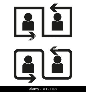 Icônes d'échange d'utilisateurs. Symbole de profil de transfert. Vecteur de réseau social. Graphique de gestion des comptes. SPE 10. Illustration de Vecteur