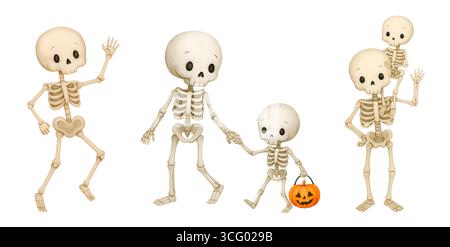 Cute Halloween Pack – Kawaii Spooky Clipart Set Banque D'Images