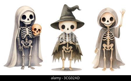 Cute Halloween Pack – Kawaii Spooky Clipart Set Banque D'Images
