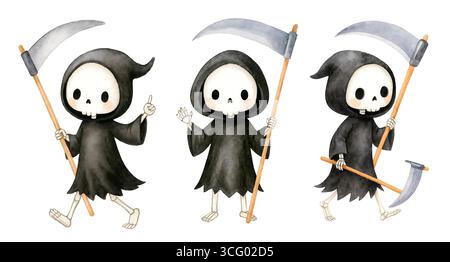 Cute Halloween Pack – Kawaii Spooky Clipart Set Banque D'Images
