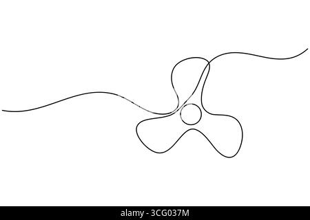 Un dessin au trait de ventilateur à hélice avec trois pales illustration simple minimaliste de dessin au trait continu Illustration de Vecteur
