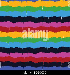 Motif de papier de soie pinata mexicain. Rayures de confettis lumineuses d'anniversaire, fond de voeux pour la fête espagnole. Décor textile, papier d'emballage, papier peint Illustration de Vecteur